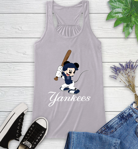 MLB Baseball New York Yankees Cheerful Mickey Mouse Shirt Racerback Tank 5