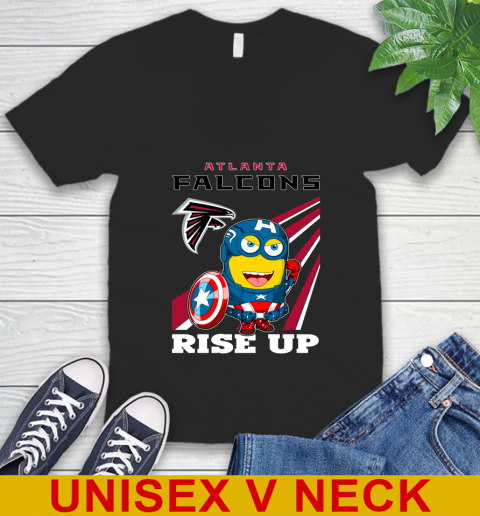 NFL Football Atlanta Falcons Captain America Marvel Avengers Minion Shirt V-Neck T-Shirt