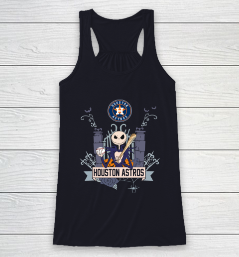 MLB Houston Astros Baseball Jack Skellington Halloween Racerback Tank 7