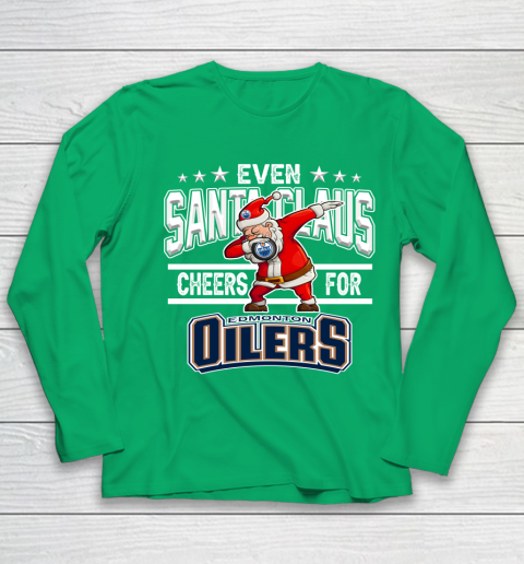 Edmonton Oilers Even Santa Claus Cheers For Christmas NHL Youth Long Sleeve 5 Edmonton Oilers Even Santa Claus Cheers For Christmas NHL Youth Long Sleeve - Image 5