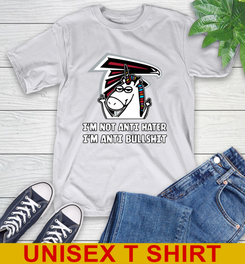 Atlanta Falcons NFL Football Unicorn I'm Not Anti Hater I'm Anti Bullshit T-Shirt 12