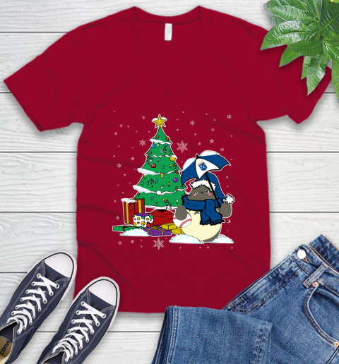 Kansas City Royals MLB Baseball Cute Tonari No Totoro Christmas Sports V-Neck T-Shirt 7