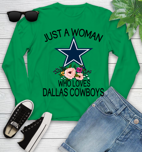NFL Just A Woman Who Loves Dallas Cowboys Football Sports Youth Long Sleeve 4