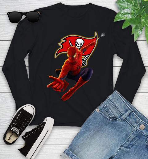 NFL Spider Man Avengers Endgame Football Tampa Bay Buccaneers Youth Long Sleeve 2