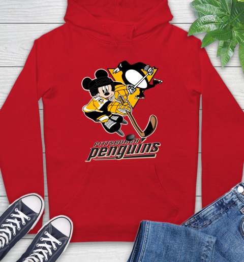 NHL Hockey Mickey Mouse Team Pittsburgh Penguins Hoodie 