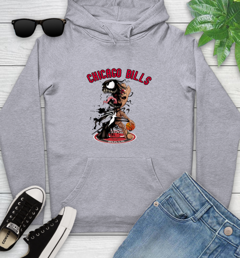 NBA Chicago Bulls Basketball Venom Groot Guardians Of The Galaxy Youth Hoodie 6