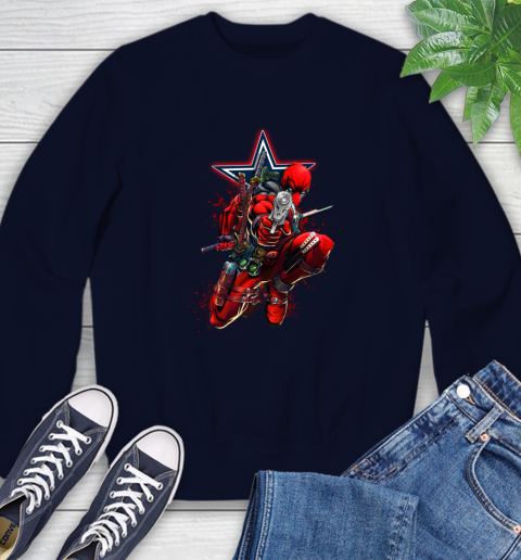 NFL Deadpool Marvel Comics Sports Football Dallas Cowboys Sweatshirt 3