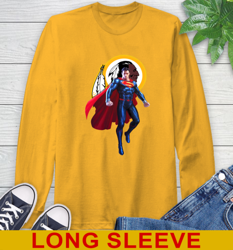 NFL Superman DC Sports Football Washington Redskins Long Sleeve T-Shirt 3