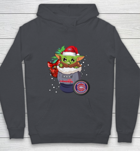 Montreal Canadiens Christmas Baby Yoda Star Wars Funny Happy NHL Youth Hoodie 7