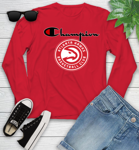NBA Basketball Atlanta Hawks Champion Shirt Youth Long Sleeve 9