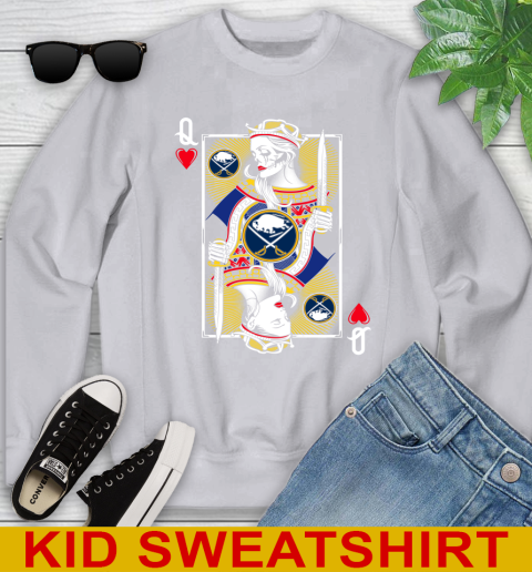 NHL Hockey Buffalo Sabres The Queen Of Hearts Card Shirt Youth Sweatshirt 3