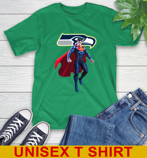 NFL Superman DC Sports Football Seattle Seahawks T-Shirt 7