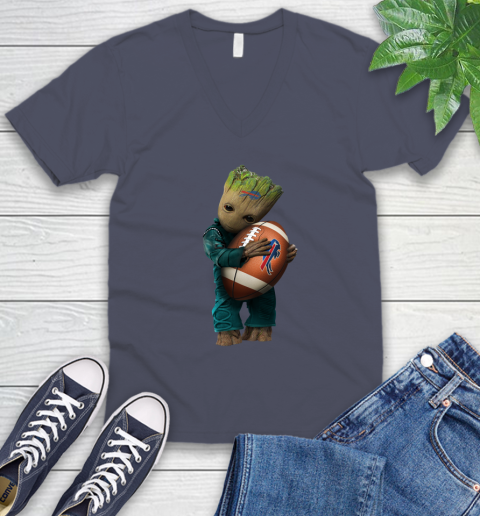 NFL Groot Guardians Of The Galaxy Football Sports Buffalo Bills V-Neck T-Shirt 9