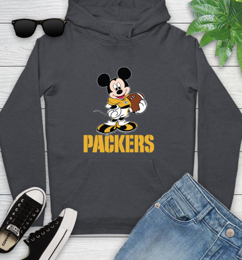 NFL Football Green Bay Packers Cheerful Mickey Mouse Shirt Youth Hoodie 8