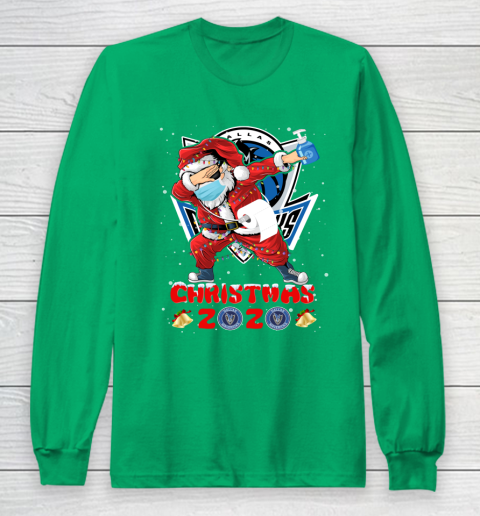 Dallas Mavericks Funny Santa Claus Dabbing Christmas 2020 NBA Long Sleeve T-Shirt 4