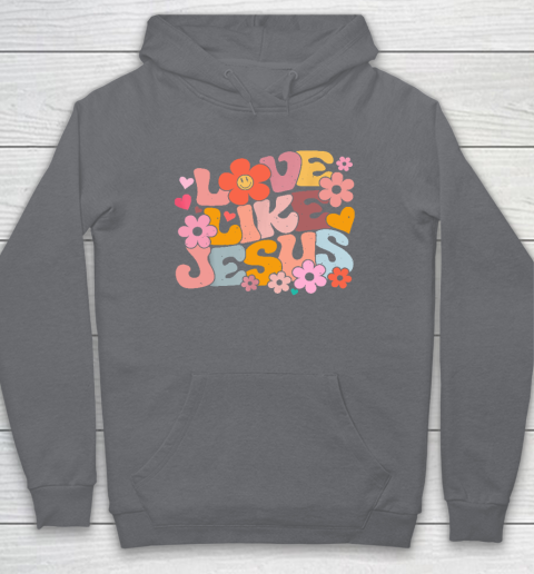 Love Like Jesus Christian Bible Verse Trendy Floral Heart Hoodie 3