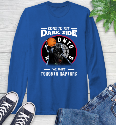 NBA Come To The Dark Side We Have Toronto Raptors Star Wars Darth Vader Basketball Long Sleeve T-Shirt 10