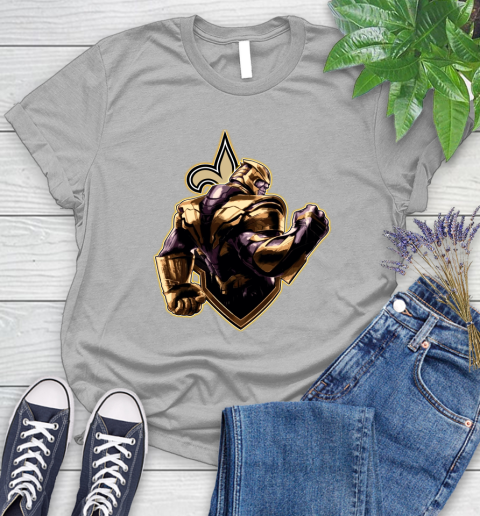 NFL Thanos Avengers Endgame Football Sports New Orleans Saints Women's T-Shirt 5