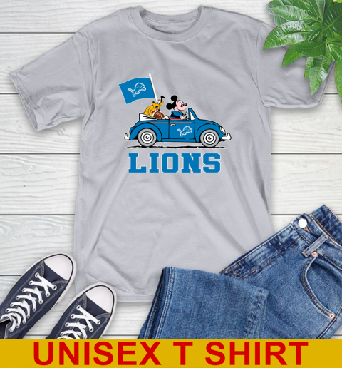 NFL Football Detroit Lions Pluto Mickey Driving Disney Shirt T-Shirt 6
