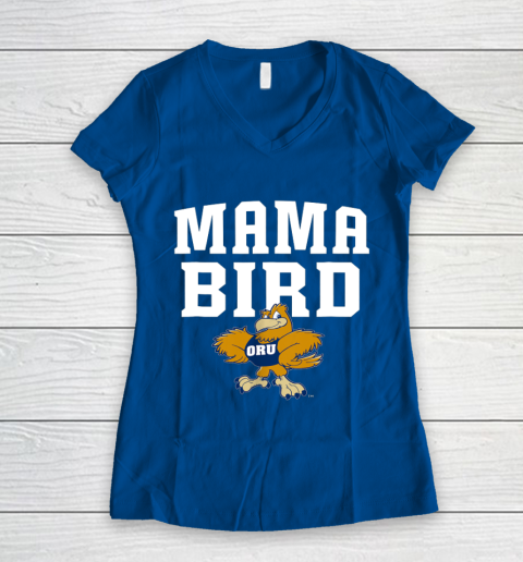 Oral Roberts Golden Eagles Mama Mascot Women's V-Neck T-Shirt 7