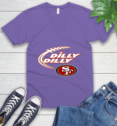 NFL San Francisco 49ers Dilly Dilly Football Sports V-Neck T-Shirt 10