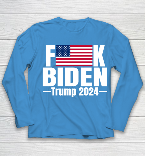 Fuck Biden American Flag Trump 2024 Youth Long Sleeve 5