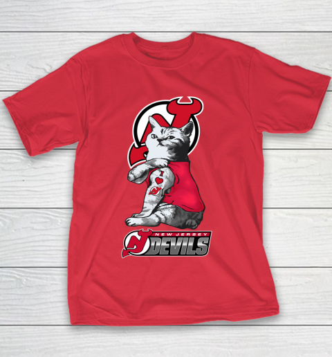 NHL My Cat Loves New Jersey Devils Hockey Youth T-Shirt 7