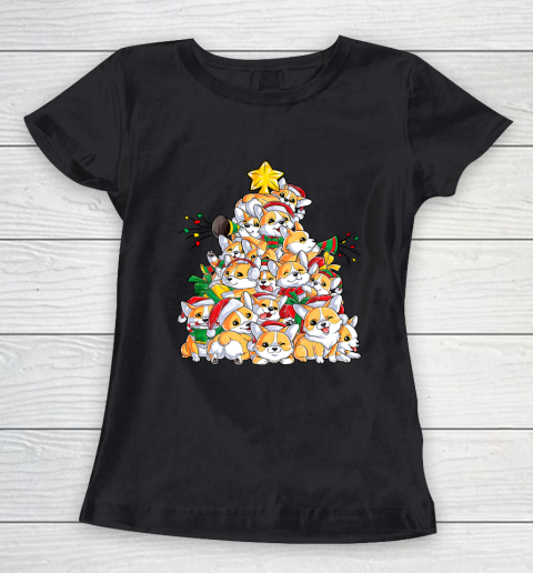 Corgi Christmas Tree Dog Santa Merry Corgmas Xmas Gifts Women's T-Shirt
