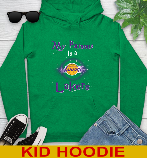 NBA Basketball Harry Potter My Patronus Is A Los Angeles Lakers Youth Hoodie - Image 9