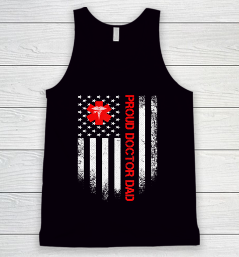 Father gift shirt Vintage USA American Flag Proud Doctor Dad Distressed Funny T Shirt Tank Top