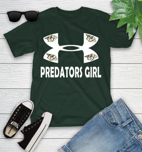 NHL Nashville Predators Girl Under Armour Hockey Sports Youth T-Shirt 5