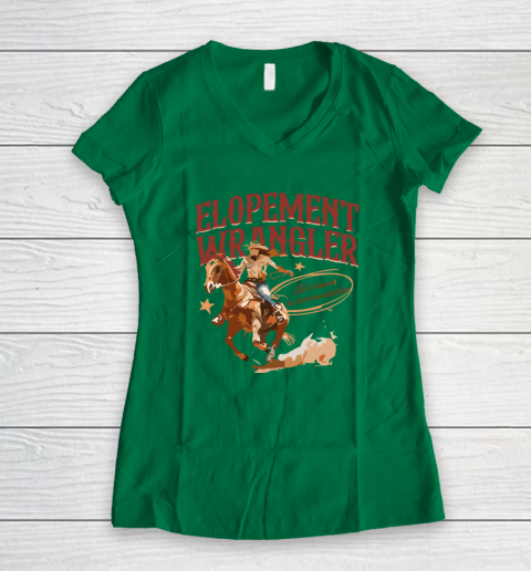 Cowgirl Elopement Wrangler All Behavior Is Communication Women's V-Neck T-Shirt 3