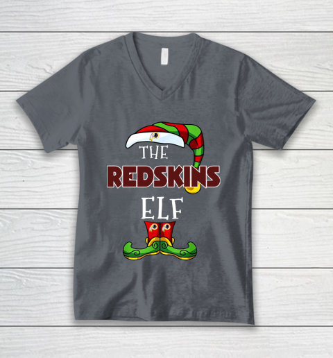 Washington Redskins Christmas ELF Funny NFL V-Neck T-Shirt 4