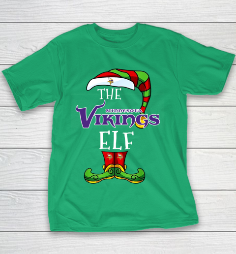 Minnesota Vikings Christmas ELF Funny NFL Youth T-Shirt 3