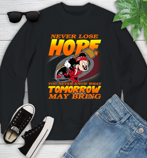 Carolina Hurricanes NHL Hockey ootball Mickey Disney Never Lose Hope Youth Sweatshirt