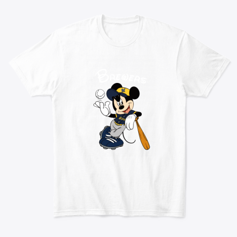 idvu baseball mickey team milwaukee brewers classic t shirt 2 front white