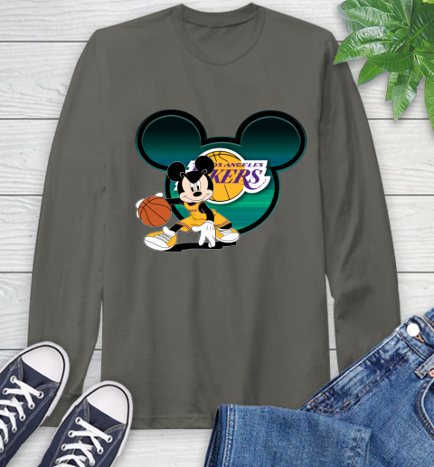 NBA Los Angeles Lakers Mickey Mouse Disney Basketball Long Sleeve T-Shirt 8