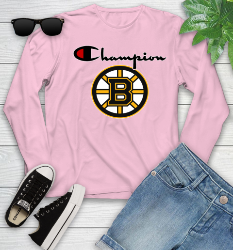 NHL Hockey Boston Bruins Champion Shirt Youth Long Sleeve 8