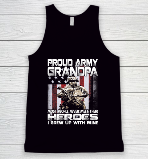 GrandFather gift shirt Proud Army Grandpa Shirt Patriotic Military Veteran T Shirt Tank Top