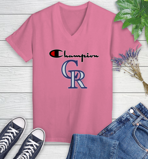 MLB Baseball Colorado Rockies Champion Shirt Women's V-Neck T-Shirt - Image 10