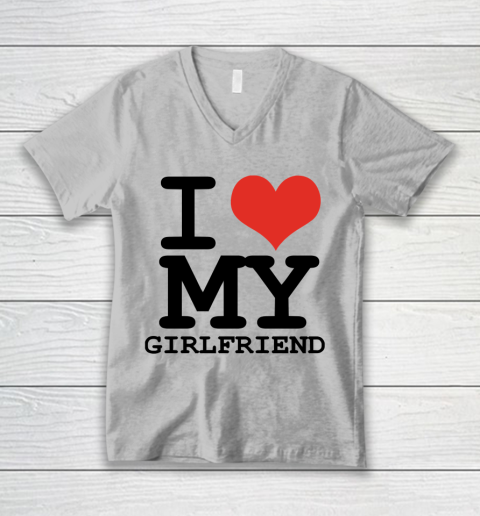 I Heart My Girlfriend  I Love My Girlfriend Shirt V-Neck T-Shirt 2