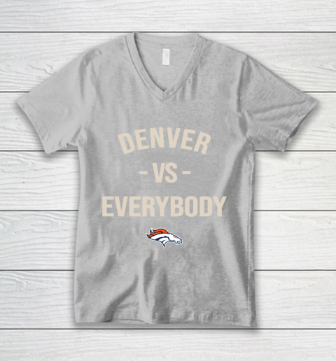 Denver Broncos Vs Everybody V-Neck T-Shirt 3