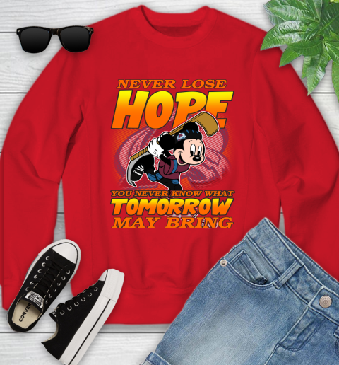 Colorado Avalanche NHL Hockey ootball Mickey Disney Never Lose Hope Youth Sweatshirt 8
