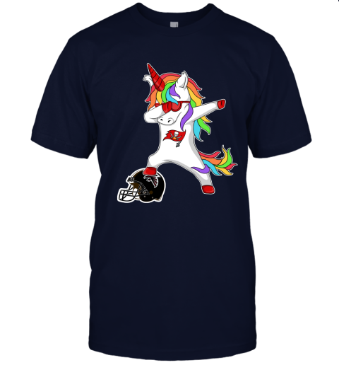 Football Dabbing Unicorn Steps On Helmet Tampa Bay Buccaneers Unisex Jersey Tee