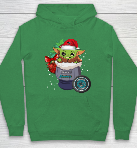 San Jose Sharks Christmas Baby Yoda Star Wars Funny Happy NHL Hoodie 8