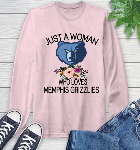 NBA Just A Woman Who Loves Memphis Grizzlies Basketball Sports Long Sleeve T-Shirt 8