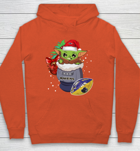 Baltimore Ravens Christmas Baby Yoda Star Wars Funny Happy NFL Hoodie 5