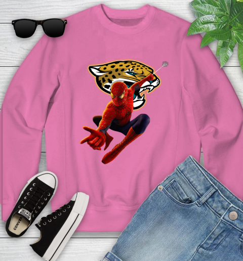NFL Spider Man Avengers Endgame Football Jacksonville Jaguars Youth Sweatshirt 7