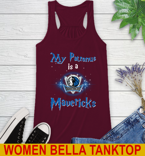 NBA Basketball Harry Potter My Patronus Is A Dallas Mavericks Racerback Tank 3 NBA Basketball Harry Potter My Patronus Is A Dallas Mavericks Racerback Tank - Image 3