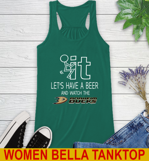 Anaheim Ducks Hockey NHL Let's Have A Beer And Watch Your Team Sports Racerback Tank - Image 6